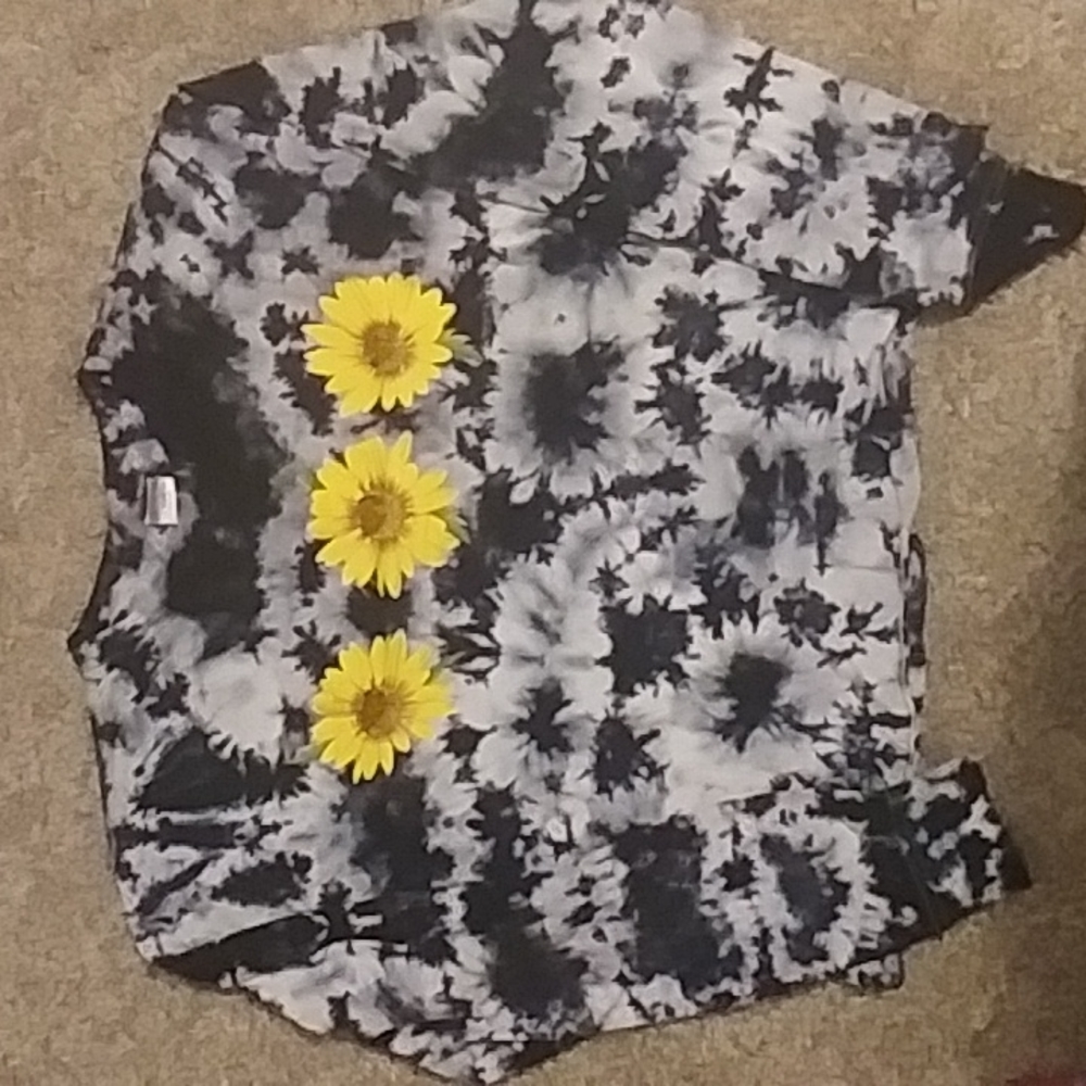 Black And White Sunflower Long Sleeve Shirt